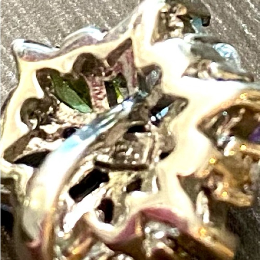 Sterling Silver Multi Gemstone Flower Pendant - image 3